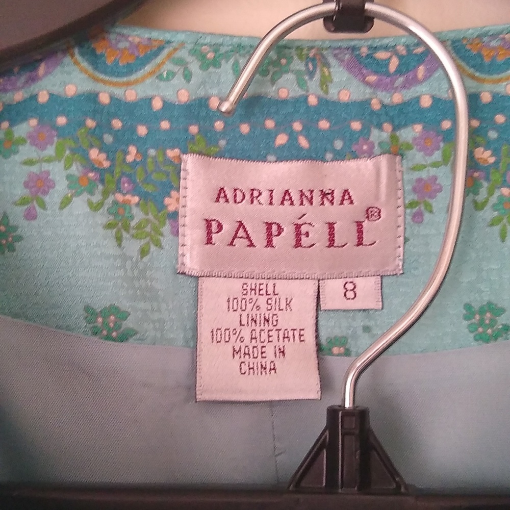 ADRIANNA PAPELL| Women 100% Silk | A-line Full| 8| Paisley| Skirt Sets | - Picture 12 of 15